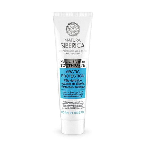 Natura Siberica Natural Dentifrico Siberian 100g toothpaste tube with Siberian botanical ingredients, displayed on a white background.