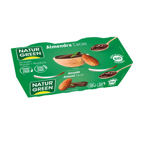 Jag Couture London Naturgreen Almendra Chocolate 2 x 125g featuring almond-filled chocolate bars in a sleek packaging.