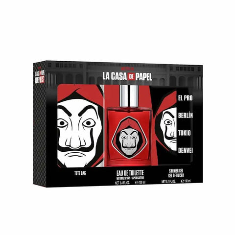 Set of three Netflix La Casa De Papel Eau de Toilette sprays by Jag Couture London, featuring 100ml bottles in stylish packaging.