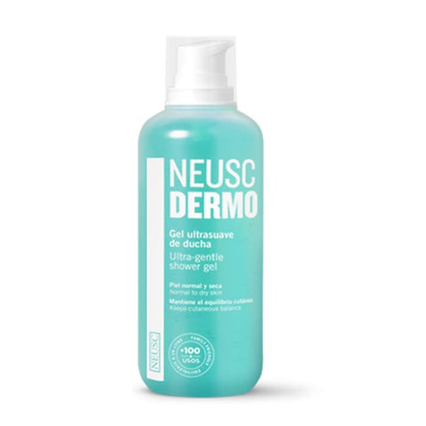 Jag Couture London Neusc Dermo Ultrasoft Shower Gel in 500ml bottle, showing the sleek packaging and label design.