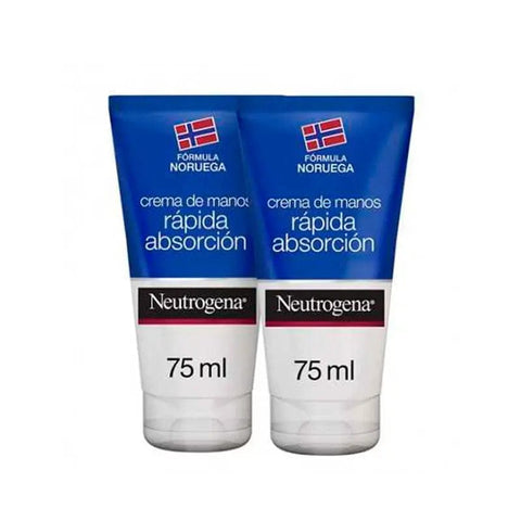 Neutrogena Double Hand Cream by Jag Couture London, fast absorption formula, 2x75ml bottles, smooth and moisturize hands