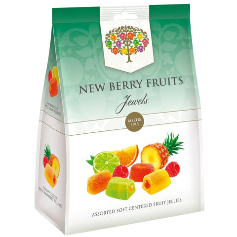 Bag of New Berry Fruits Jewels by Jag Couture London - New York, featuring colorful berry-shaped fruit jewelry inside a clear bag.