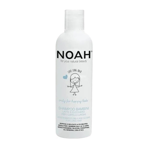Noah Kids Champú-Leche for long hair by Jag Couture London, 250ml bottle, gentle shampoo for children's long hair care.