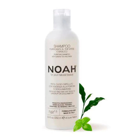 Jag Couture London Noah Te Verde Purificante shampoo bottle, 1000ml, with vibrant green label and sleek design.