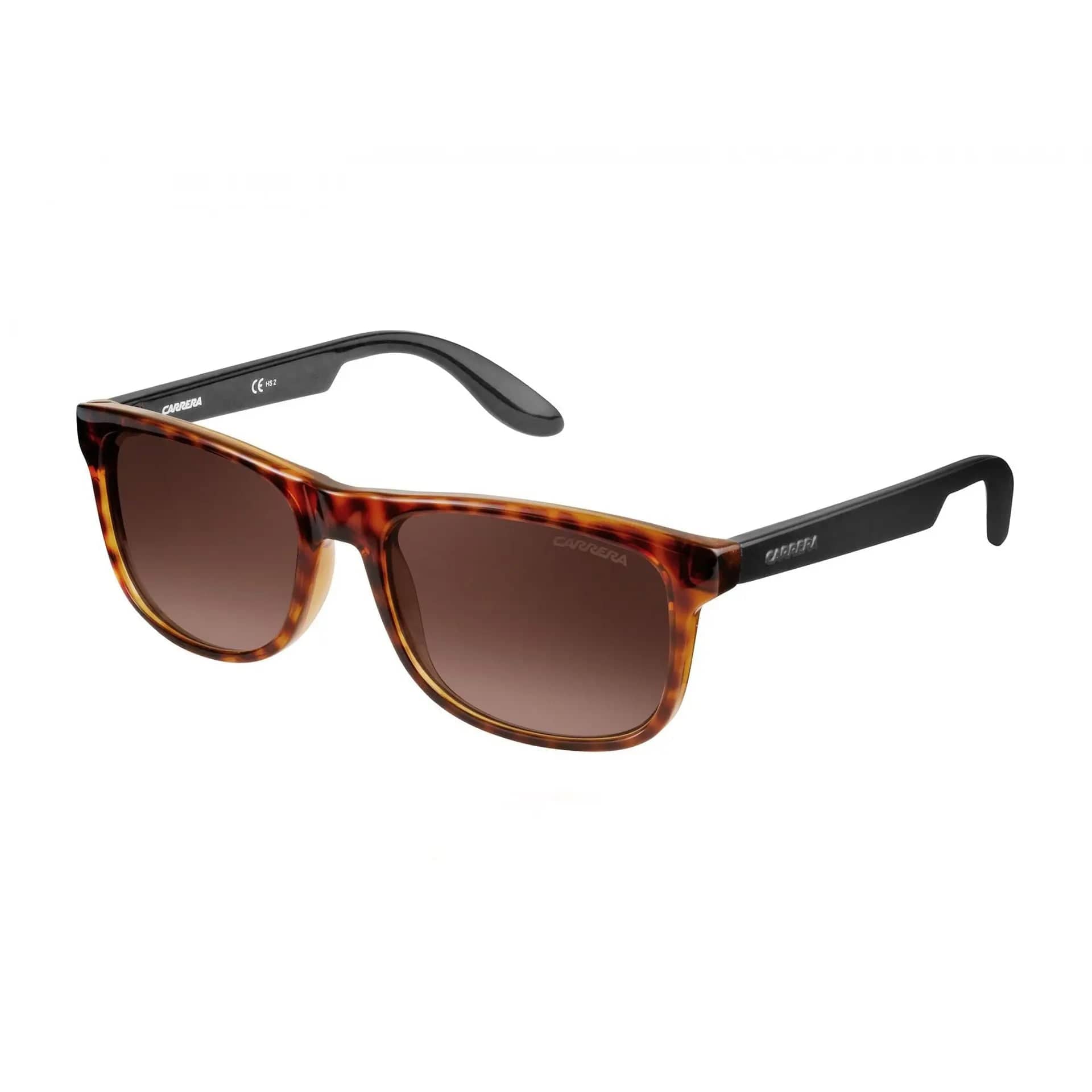 Jag Couture London New York Carrera CARRERINO_17_2XF4902 sunglasses with black frames and tinted lenses, close-up on the stylish design.