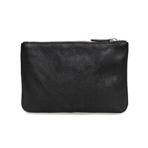 Jag Couture London New York Lamarthe X073_TRE103-_U900 stylish handbag with leather detailing and gold hardware, front view.