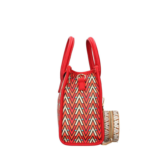 Valentino by Mario Valentino Tonic VBS69902 red and multi-colored handbag with chain strap, stylish accessory from Jag Couture London.