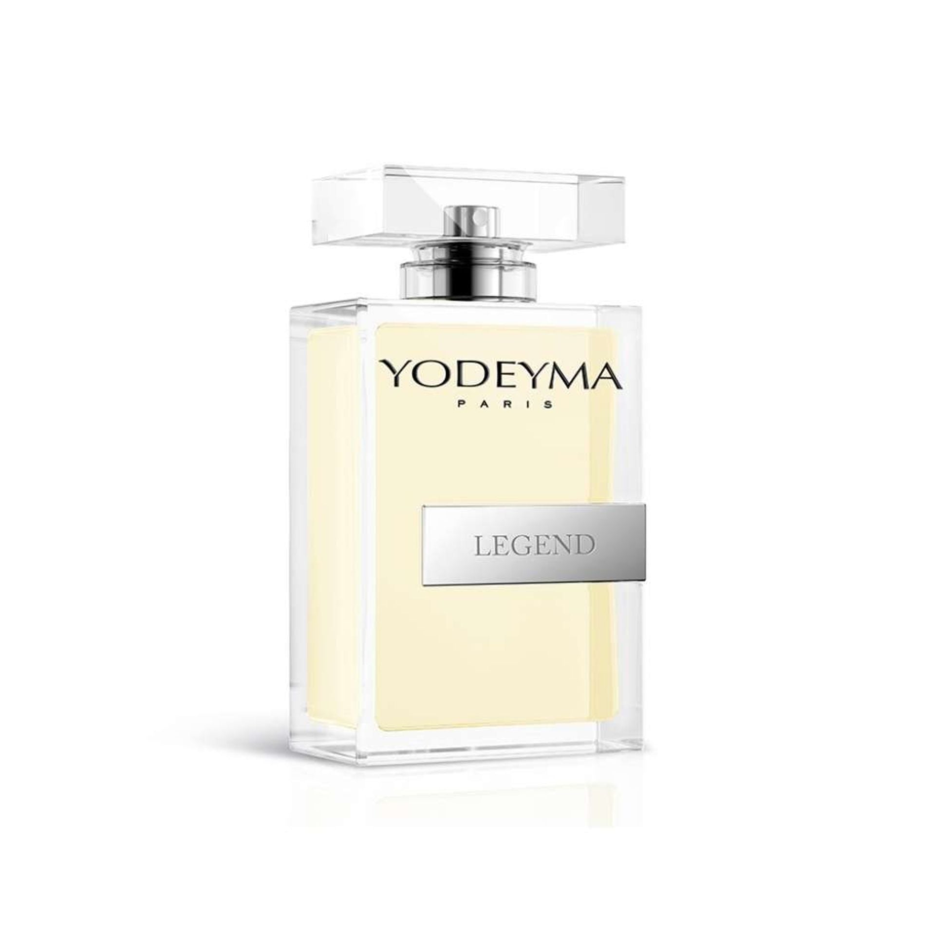 Yodeyma Legend M perfume bottle, 100ml, featuring sleek design and elegant packaging from Jag Couture London New York.