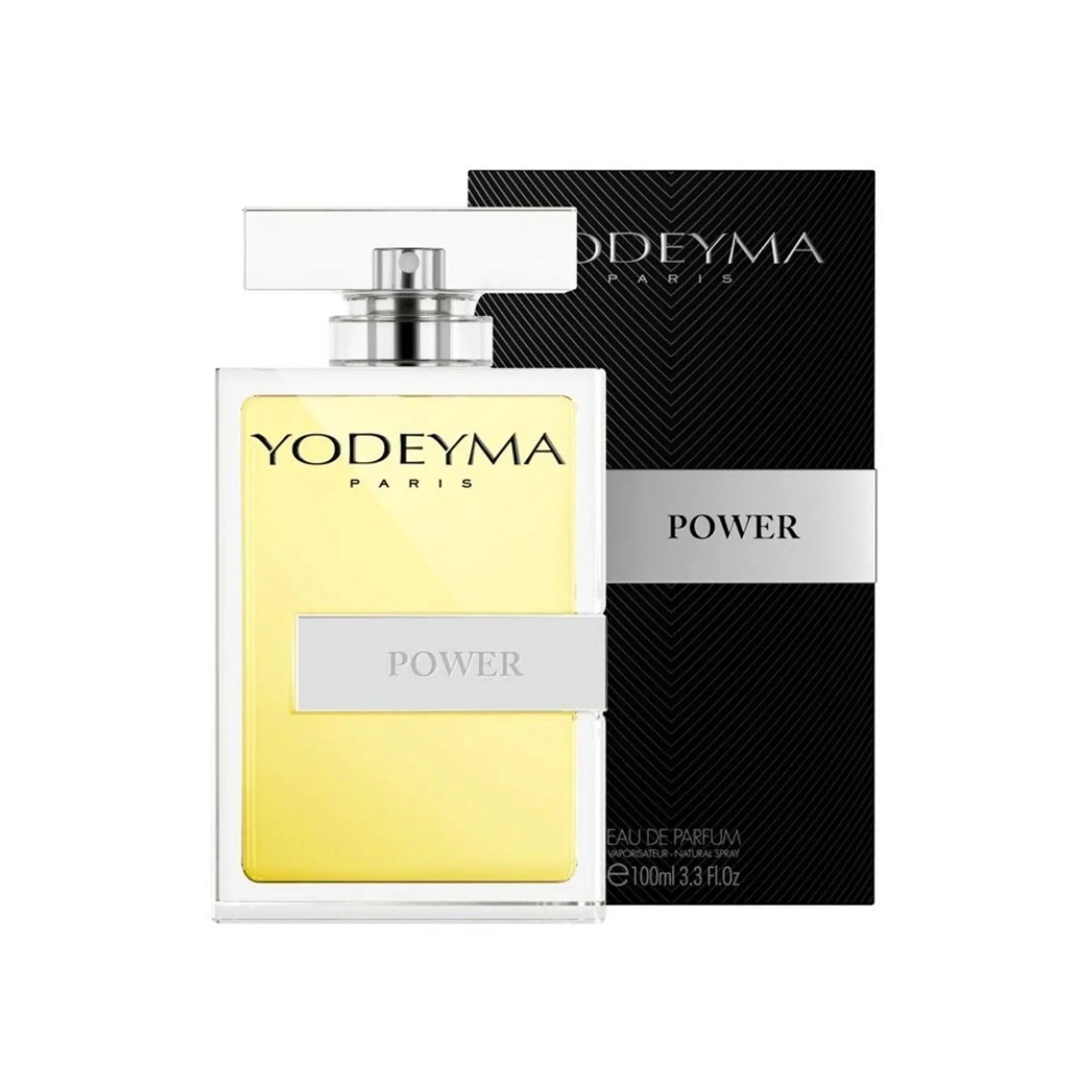 Yodeyma Power M perfume bottle by Jag Couture London New York, 100ml, featuring sleek design and elegant packaging.