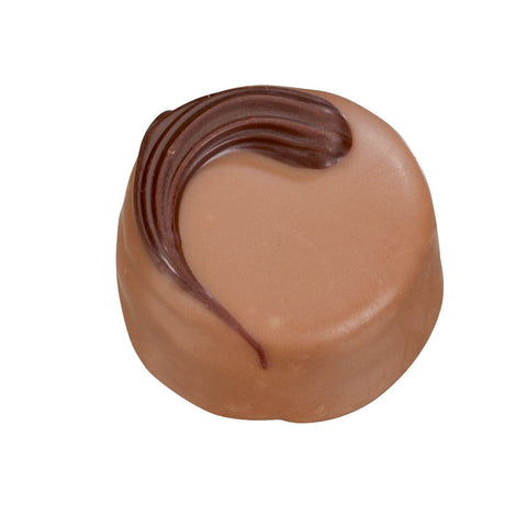 Milk chocolate Nougatine by Jag Couture London, filled with praline and nougat, 14g bar with detailed chocolate exterior.