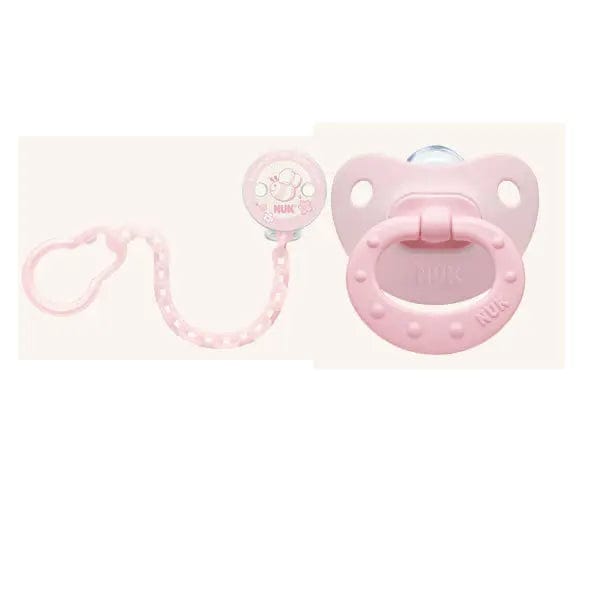 Jag Couture London - New York Nuk Rose And Blue Silicone Soother And Chain 6-18m