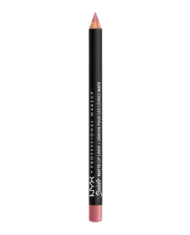 Nyx Suede Matte Lip Liner Tea & Cookies by Jag Couture London, 3.5g, featuring creamy, long-lasting lip liner in a warm beige shade.