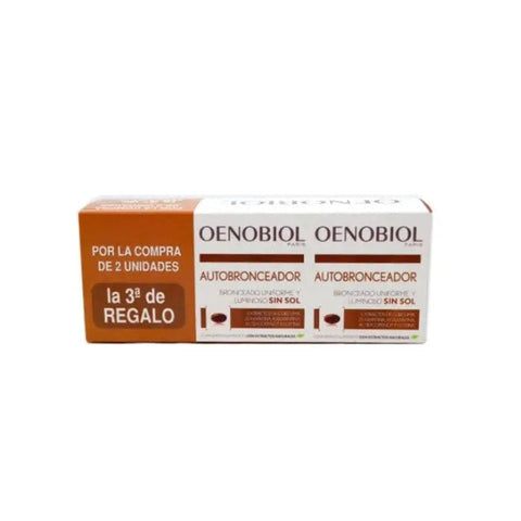 Oenobiol Self-Tanning Triplo capsules by Jag Couture London - New York, three packs of 30 capsules each for natural sunless tanning.