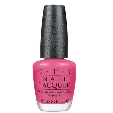 Jag Couture London New York OPI Nail Lacquer La Paz Itively Hot 15ml showing vibrant coral nail polish in a sleek bottle.