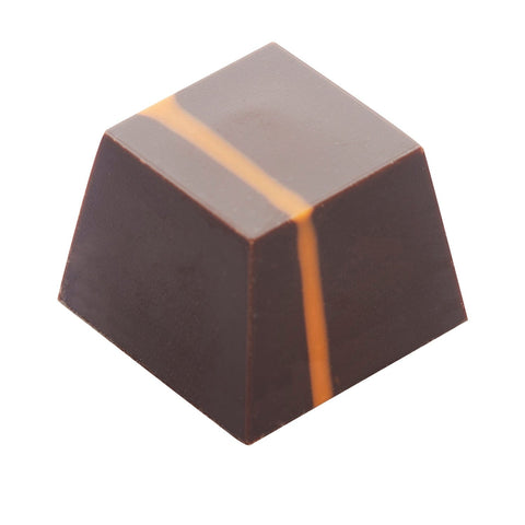 Dark chocolate orange truffle with orange jam filling and layered orange flavor, crafted by Jag Couture London New York.
