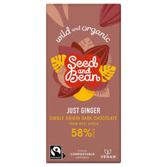 Jag Couture London - New York Organic & Fair Trade 58% dark chocolate bar with ginger