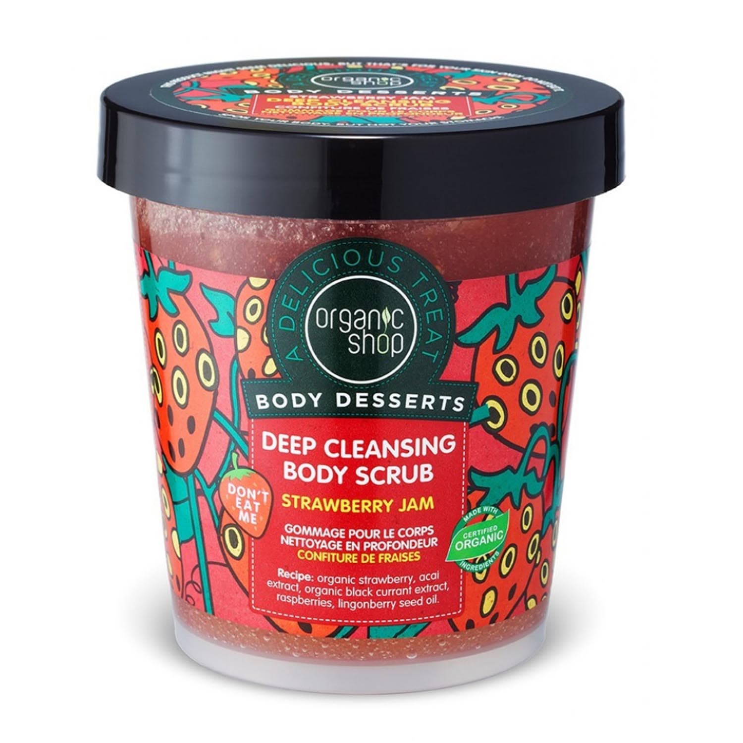 Jag Couture London - New York Organic Shop Body Deserts Exfoliante Deep Cleansing Strawberry 450ml