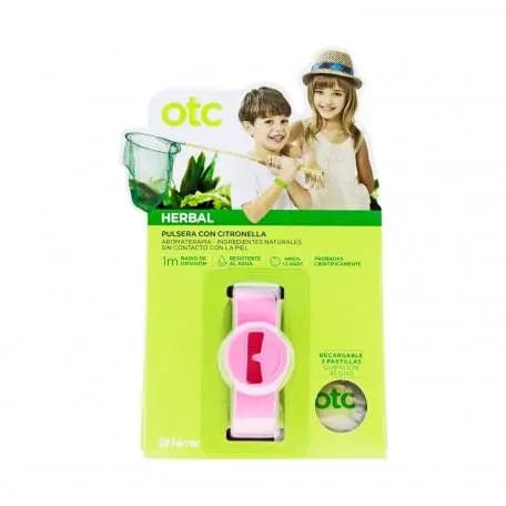 Pink herbal mosquito repellent bracelet for children by Jag Couture London - New York, designed to keep insects away.