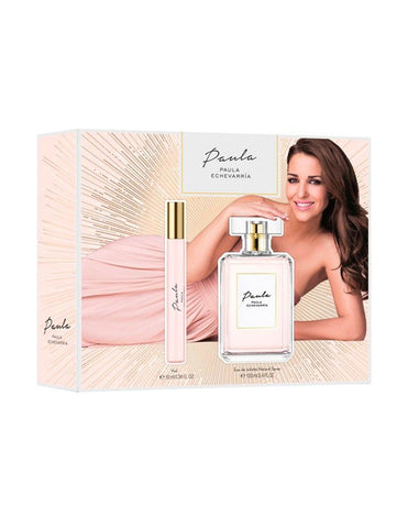 Jag Couture London Paula Echevarría Paula Ech fragrance set with 100ml vapor and 10ml vial in a gift box.