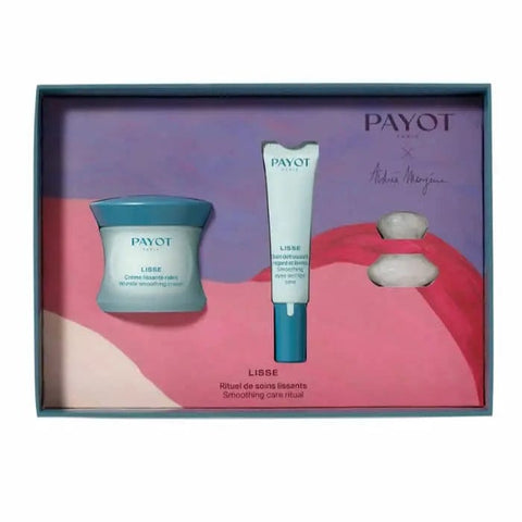 Jag Couture London New York Payot Lisse Set with 3 skincare pieces, featuring elegant packaging and product details.