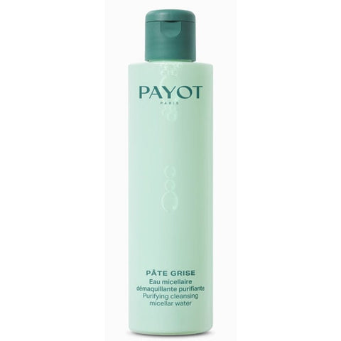 Payot Pâte Purifying Cleansing Micellar Water in a 200ml bottle with a clear label, suited for gentle skincare.