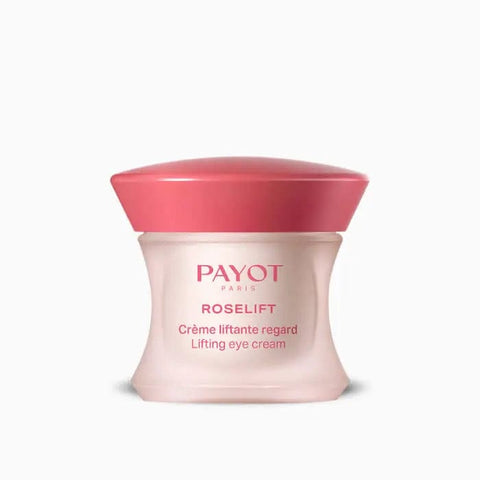 Jag Couture London Payot Roselift Lifting Eye Cream 15ml jar showing smooth cream inside and elegant packaging.