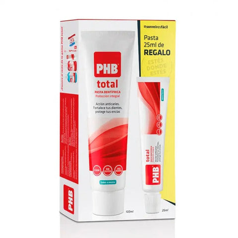 Jag Couture London New York PHB Total Toothpaste 100+25ml tube, featuring white and blue packaging with a sleek design.