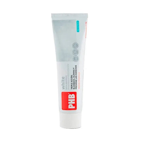 Jag Couture London New York PHB White Toothpaste 75+25ml tube, showcasing clean packaging and fresh whitening formula.