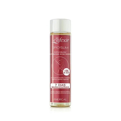 Jag Couture London Elifexir Dermo Spicyslim U&G Oil 150ml bottle showing label and sleek packaging.