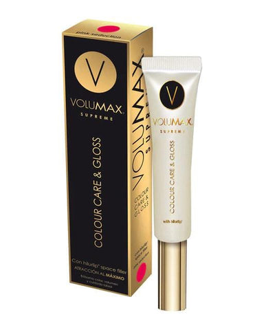 Jag Couture London Phergal Volumax Supreme Colour Care Lip Balm Pink Seduction 15ml tube with glossy finish and pink color.