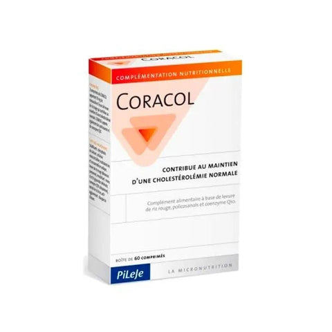 Pileje Coracol Cholesterol supplement in 60 tablets, by Jag Couture London - New York, shown in a clear image.