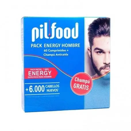 Jag Couture London Pil Food Energy Men's Energy Shampoo in a 60-caps bottle, designed to boost hair vitality and energy.
