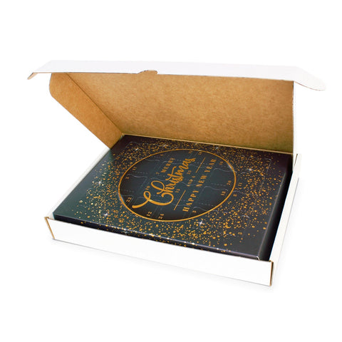 Jag Couture London - New York postal outer case designed to fit a 24 chocolate box, with secure closure and branded design.