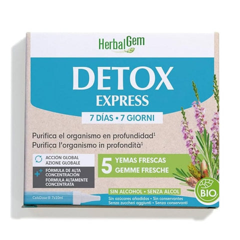 Pranarom Detox Express 7 x 10ml essential oil set from Jag Couture London featuring natural detox blend bottles