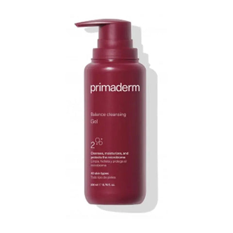 Primaderm Balance Cleansing Gel by Jag Couture London New York, 200ml, with gentle foaming and hydrating skincare ingredients.