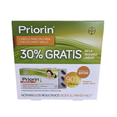 Jag Couture London New York Priorin Capsules 2x60 units, dietary supplement for hair health, in blister packs.