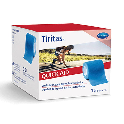 Blue Quick Aid Plasters from Jag Couture London - New York, 6cm x 2m, adhesive bandages for minor wounds.