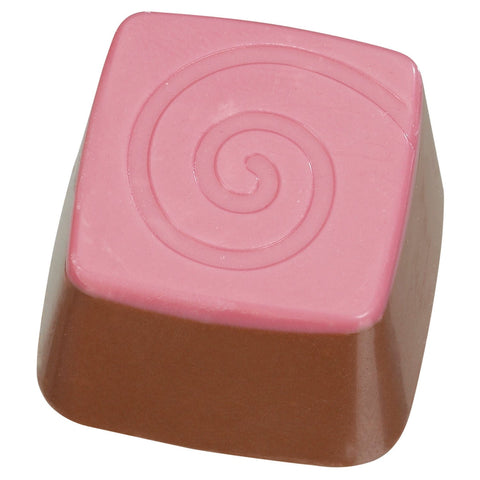 Jag Couture London Rapsody milk chocolate with raspberry truffle filling, 13.3g, featuring smooth milk chocolate and fruity filling.