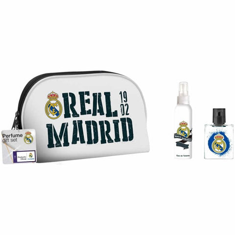 Set of three Real Madrid Eau De Toilette Spray bottles by Jag Couture London featuring 50ml size and team logo design.