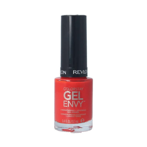 Revlon Colorstay Gel Envy nail polish in shade 625 Get Lucky, displayed in a sleek bottle with vibrant color.