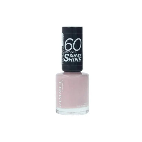 Rimmel 60 Seconds Super Shine nail polish in shade Sea Nymph, bright turquoise blue, in a sleek bottle with shiny finish.