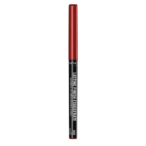 Rimmel London Lasting Finish Exaggerate Lip Liner in shade 105, shown in a close-up image with the lip liner pencil and product packaging.