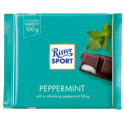 Jag Couture London New York Ritter Sport dark chocolate peppermint bar, coated with rich dark chocolate and fresh peppermint.