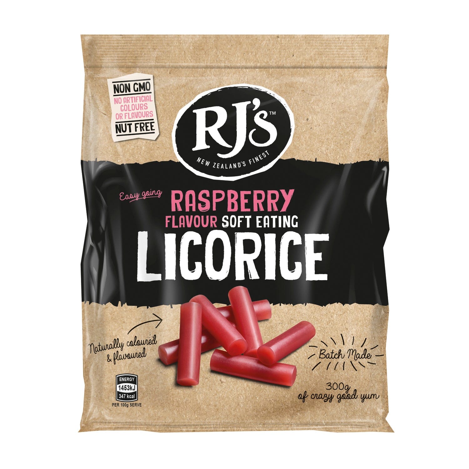 Jag Couture London - New York RJ's raspberry soft eating licorice bags