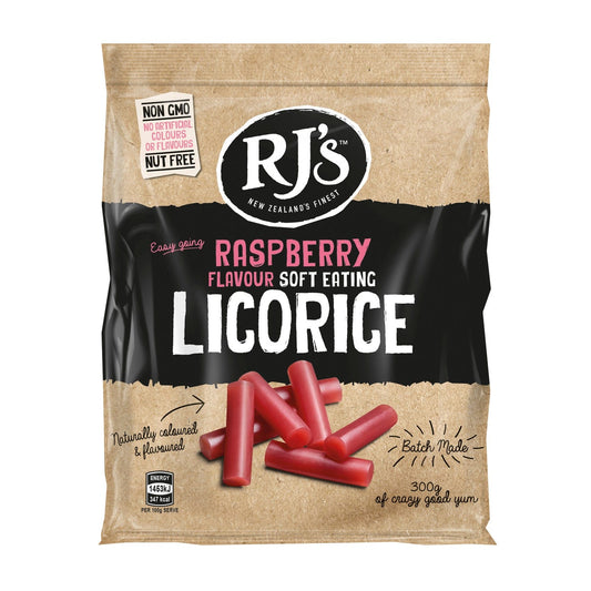 Jag Couture London - New York RJ's raspberry soft eating licorice bags