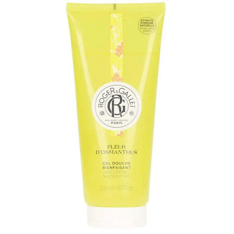Roger & Gallet Fleur d'Osmanthus gel douche in 200ml bottle, a fragrant and euphoric shower gel with floral notes.