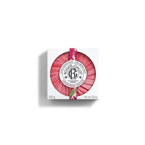 Roger & Gallet Gingembre Rouge scented soap by Jag Couture London, 100g, with red ginger scent and elegant packaging.