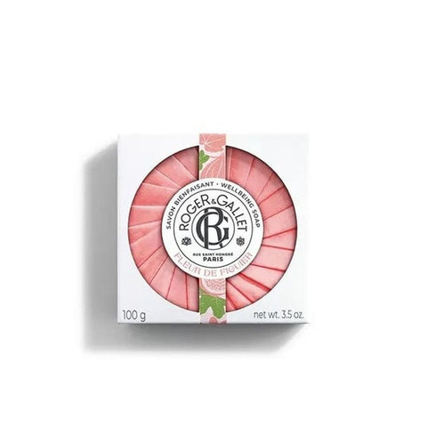 Roger & Gallet Fleur De Figuier scented soap by Jag Couture London, 100g, with floral fig and fresh soap details.
