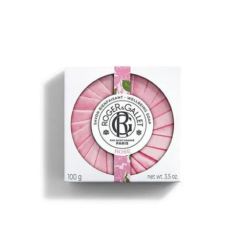 Roger & Gallet Rosé scented soap by Jag Couture London-New York, 100g bar with delicate rose fragrance and elegant packaging.
