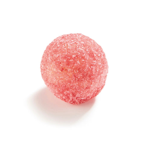 White chocolate praline by Jag Couture London, decorated with pink sugar, shaped like Rosa, 14.5g.